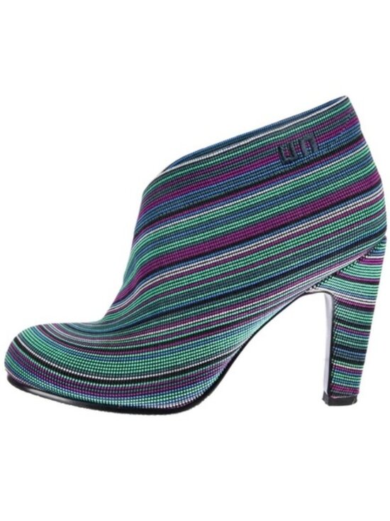 United Nude Shoes - United Nude Fold Hi Multi-Color Striped Ankle Booties Size 6.5, Funky